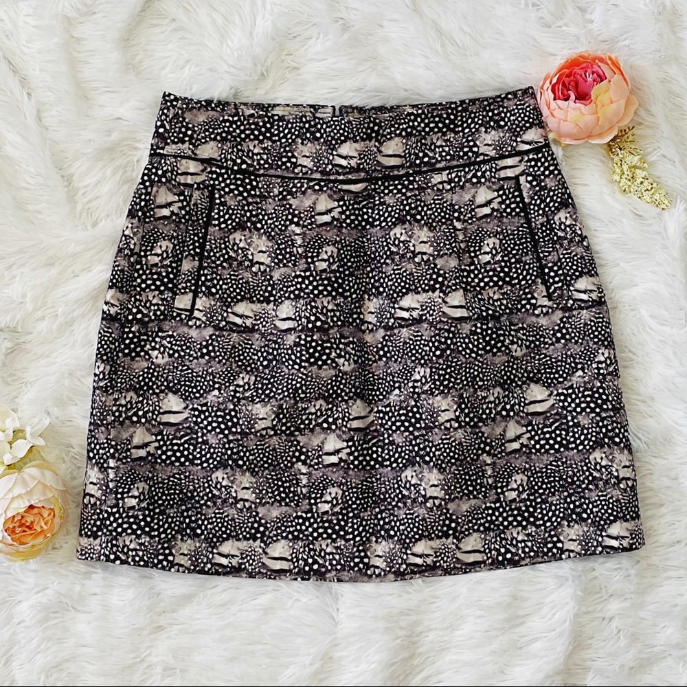 J. Crew Feather Print Skirt